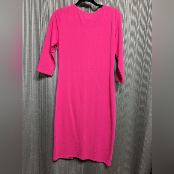 Womens Large Front Zip Long Sleeve Bodycon Midi Dress - Picture 2 of 3